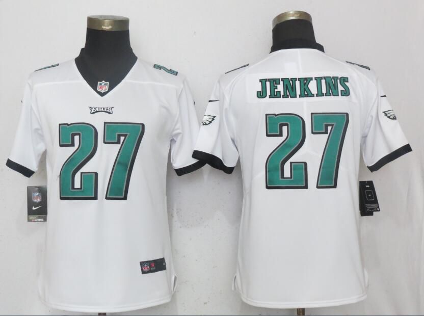 Women Philadelphia Eagles 27 Jenkins White Vapor Untouchable Playe Nike NFL Jerseys